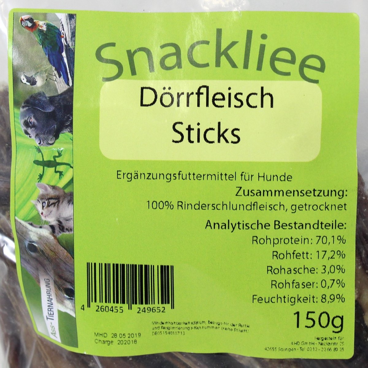 Snackliee RinderDörrfleischSticks, schonend 150gr